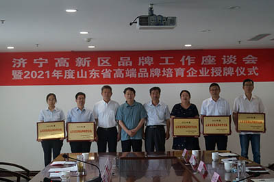 济宁市高新区品牌工作座谈会 暨山东省高端品牌培育企业授牌仪式 在宝马线上娱乐永久线路检测集团成功举办